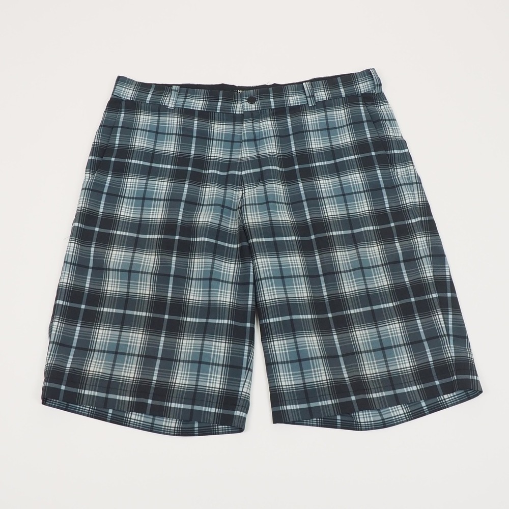Nike Golf Shorts Mens 36 Black Plaid Striped Dri-Fit Tour Performance Tech Blend